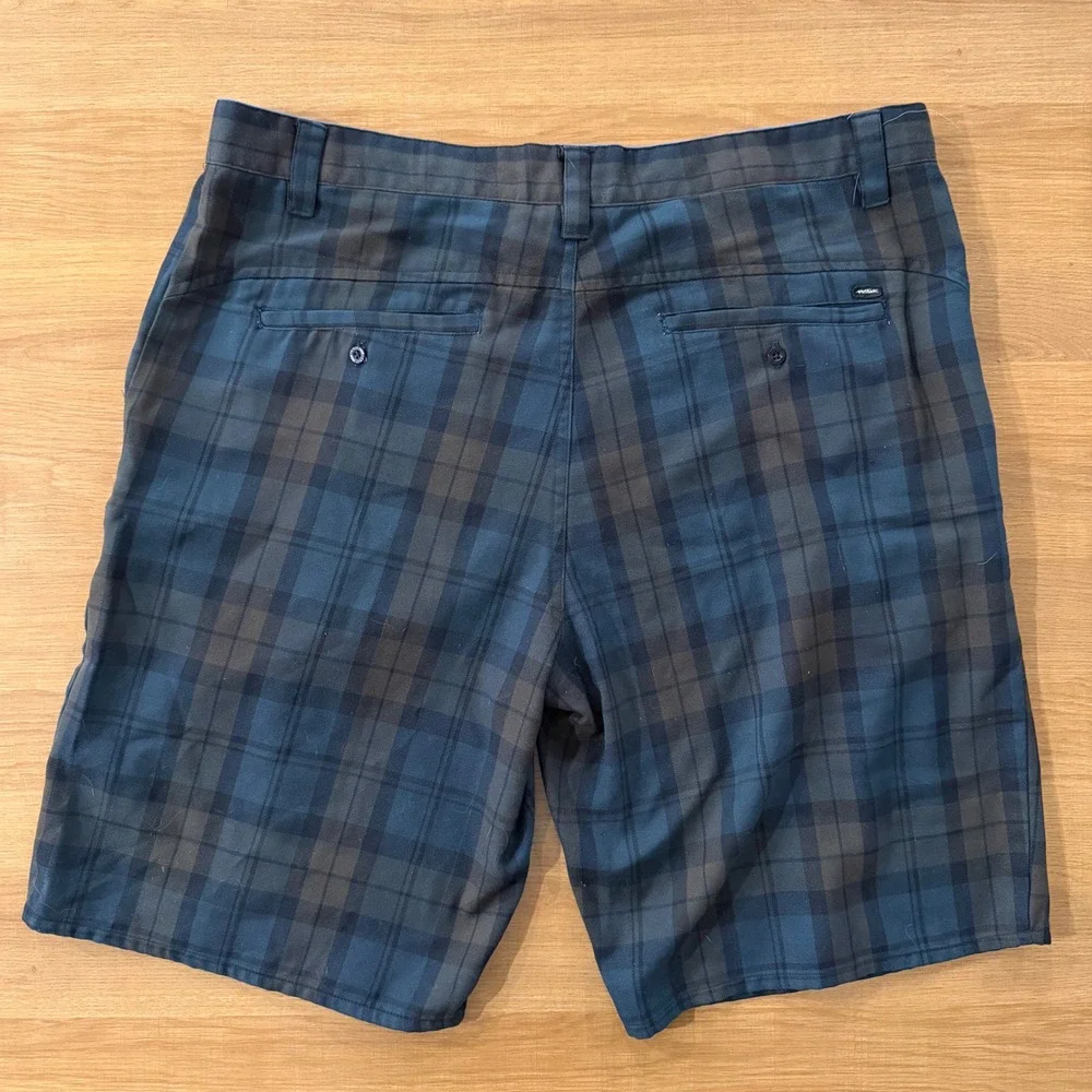 Matix Plaid Shorts Men's Size 36 Blue‎ Brown Casual Outdoor Summer